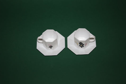 Vintage Arcopal Porcelain Cups (Set of 2), 1980s.