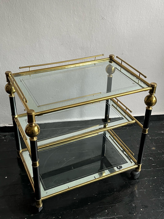Brass & Glass Bar Cart, 1970s.