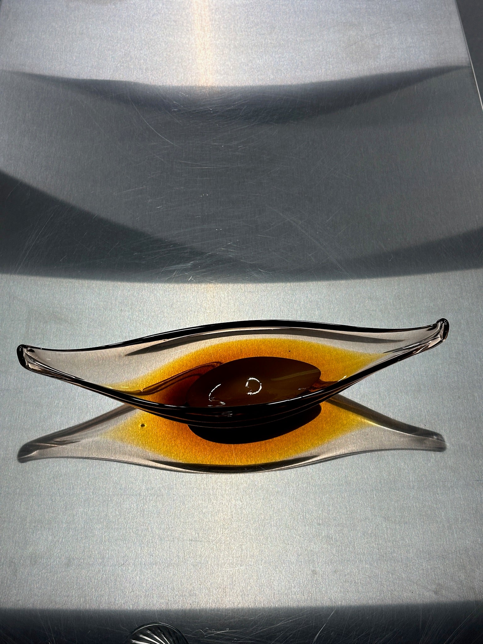 Amber Murano Glass Bowl, 1960s.