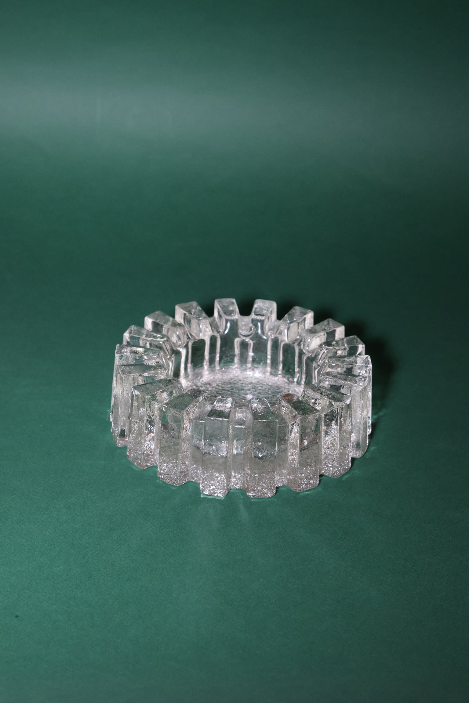 Clear Glass Pukeberg Ashtray, 1970s.