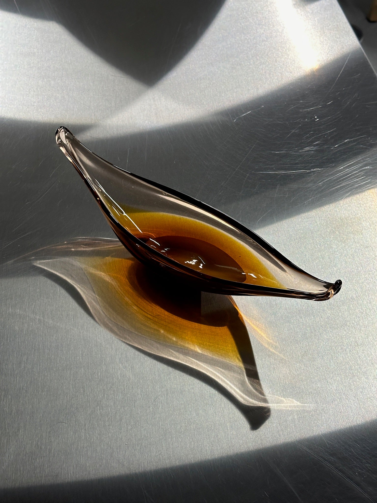 Amber Murano Glass Bowl, 1960s.