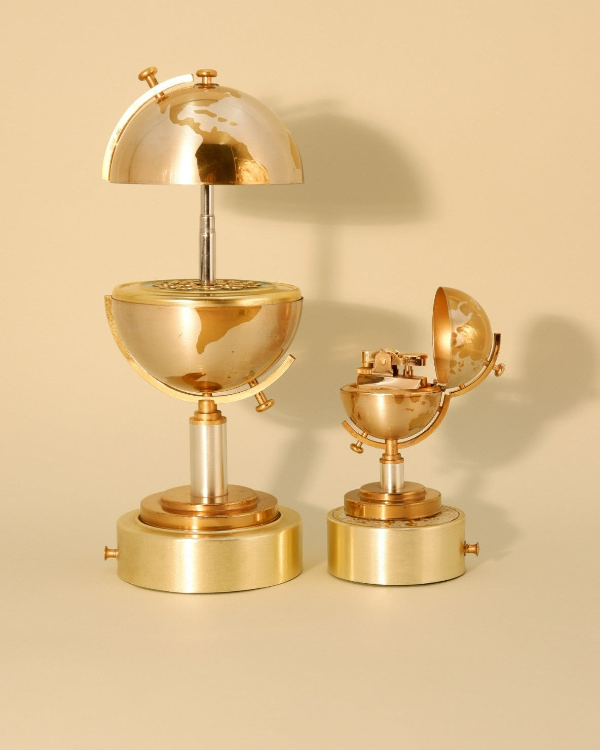 Brass Globe Cigarette Set