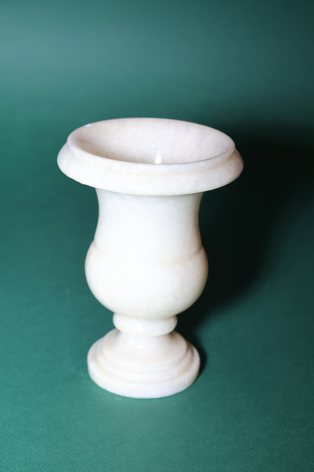 White Alabaster Urn Vase, 1970s.