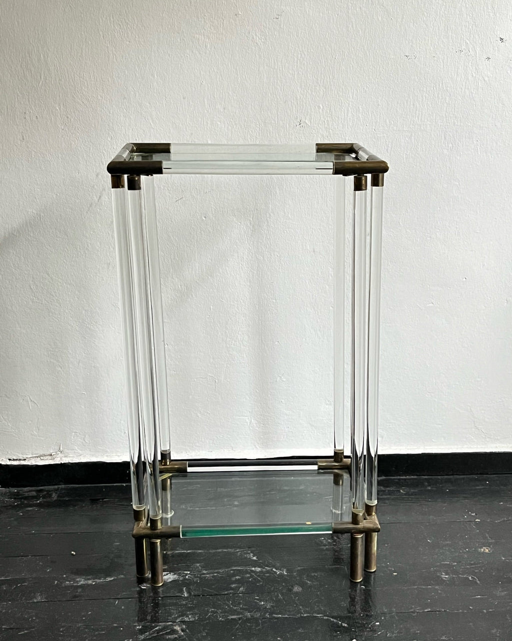 Glass & Brass Side Table, 1970s.