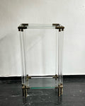 Glass & Brass Side Table, 1970s.