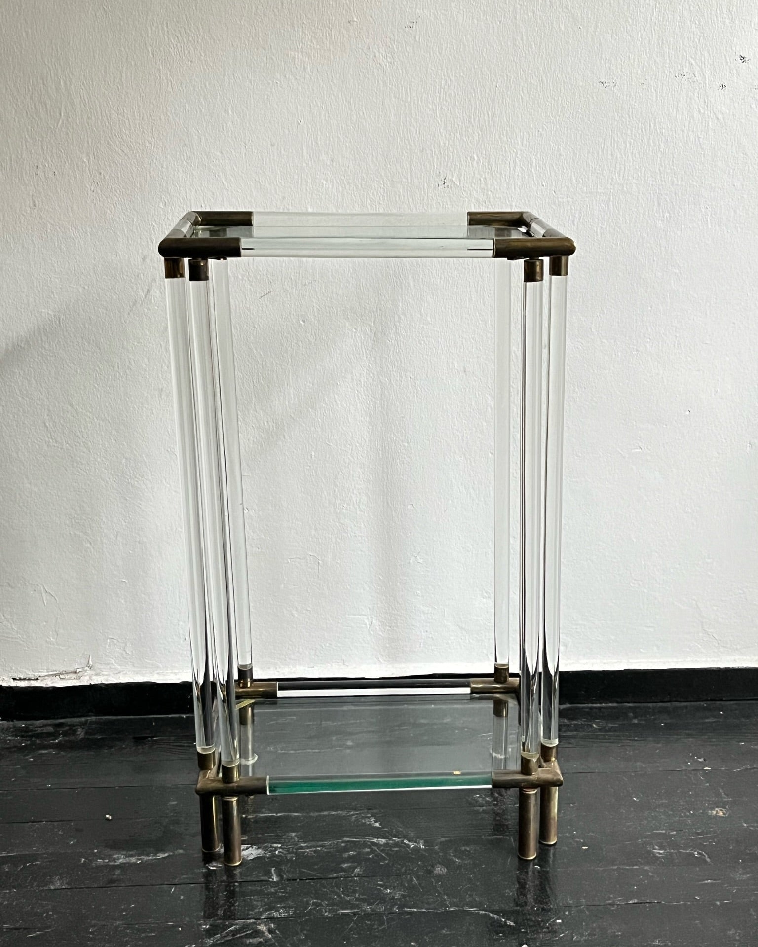 Glass & Brass Side Table, 1970s.