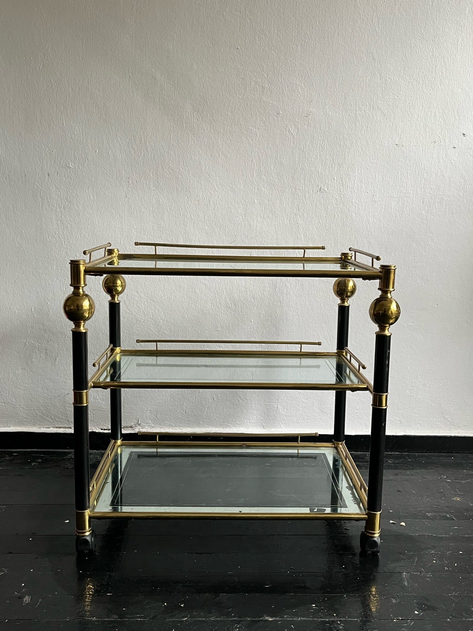 Brass & Glass Bar Cart, 1970s.