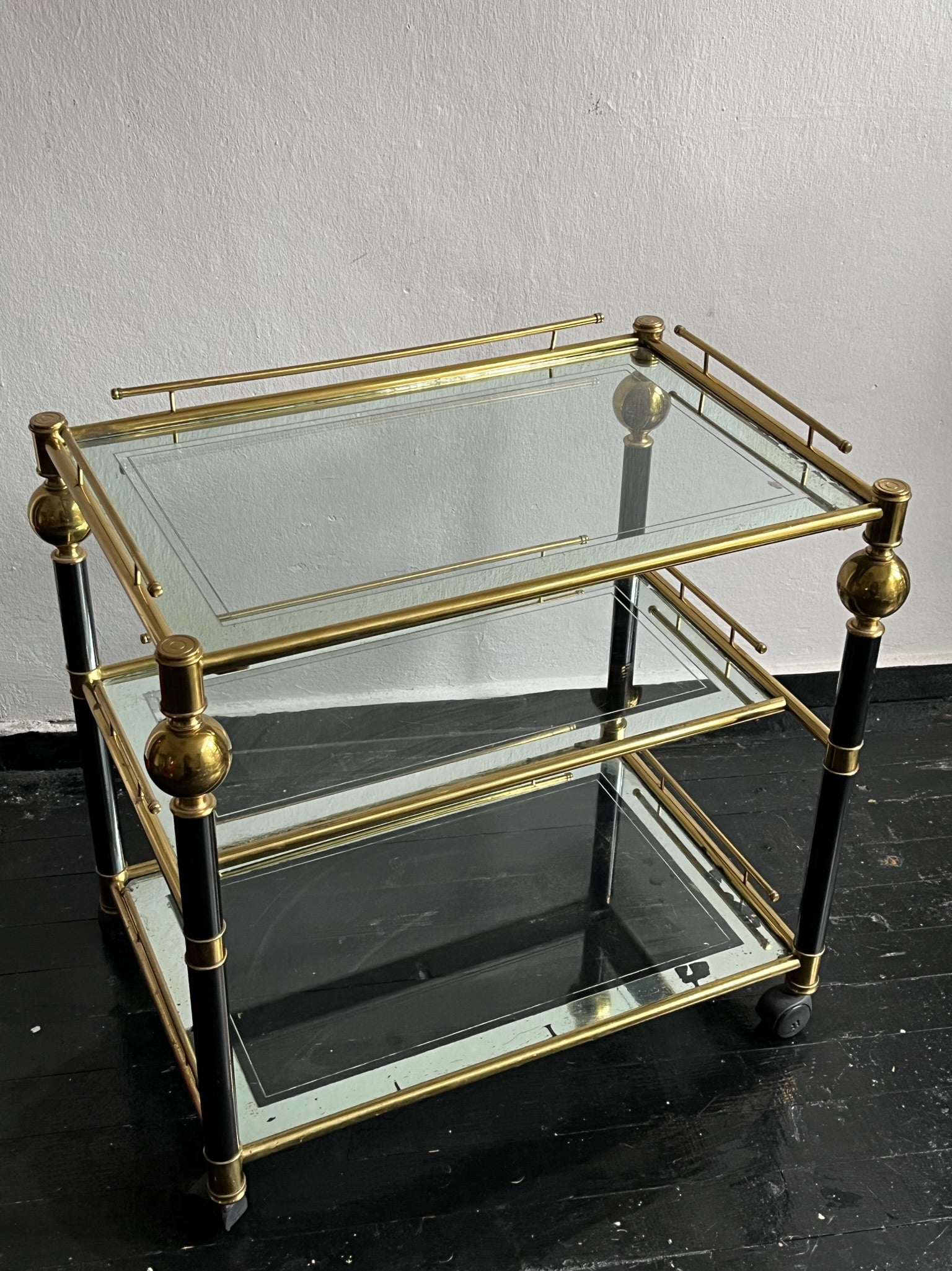 Brass & Glass Bar Cart, 1970s.