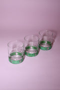 Drinking Glasses with Green Circle Design (Set of 3), 1970s.