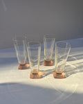 Pink Stem Highball Glasses, Set of 4.