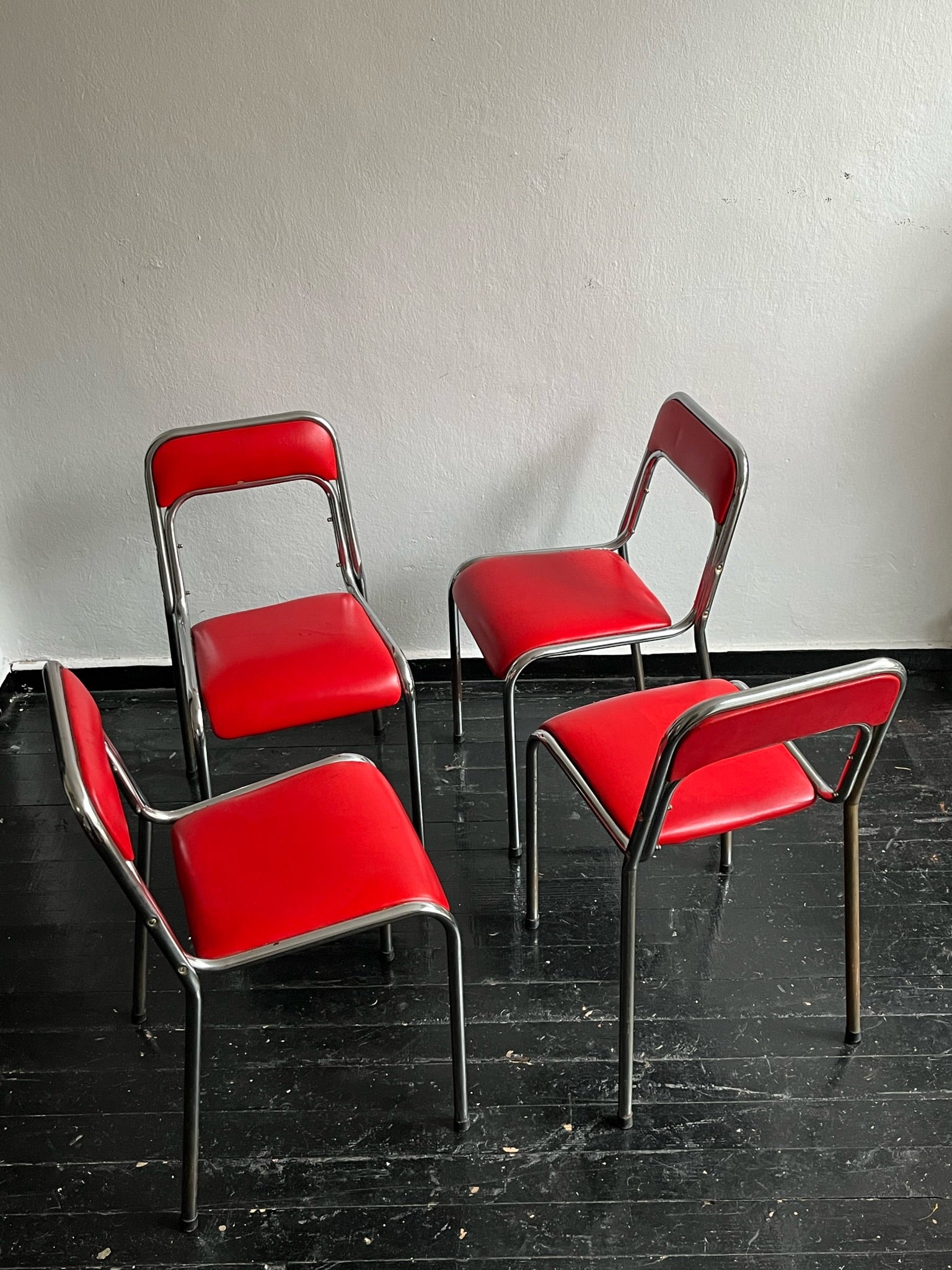 Chrome Dining Chairs, Set of 4.