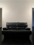 Black Leather Sofa, 1990s.
