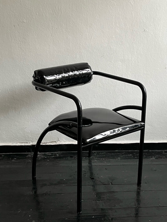 Postmodern Black Chair, 1980s.